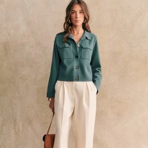 Sezane Betty cardigan in color Sage - NWOT